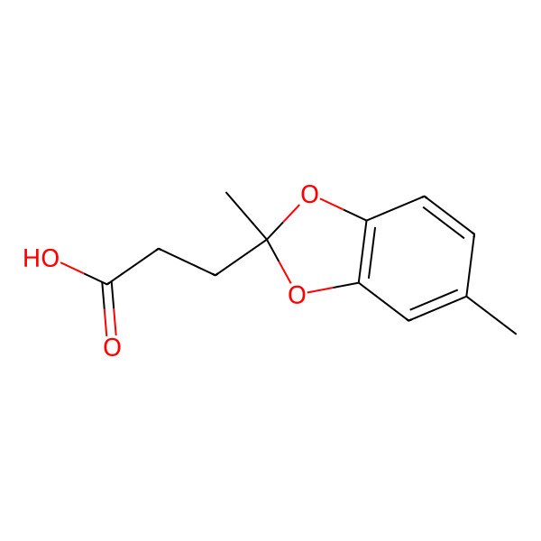 2D Structure of 3-(2,5-Dimethylbenzo[d][1,3]dioxol-2-yl)propanoic acid