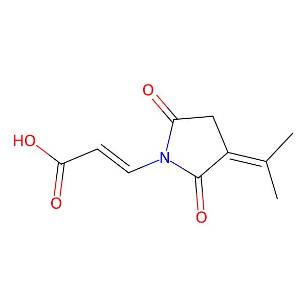2D Structure of 3-(2,5-Dioxo-3-propan-2-ylidenepyrrolidin-1-yl)prop-2-enoic acid