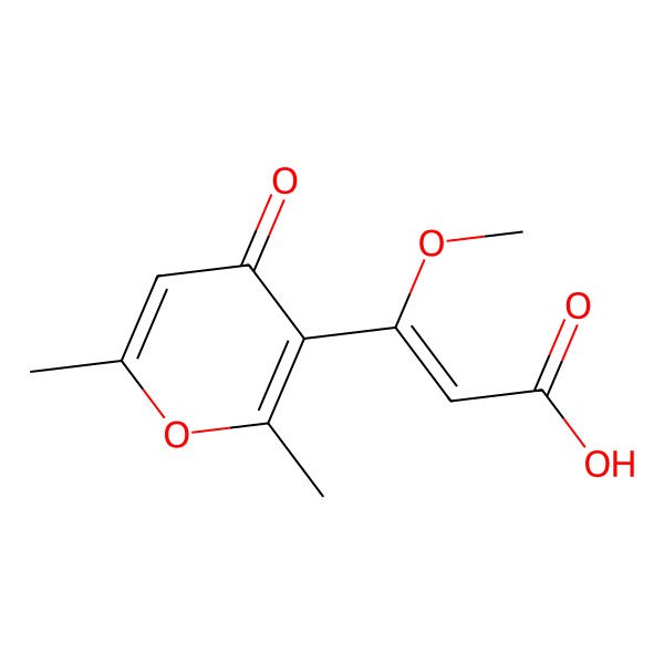 2D Structure of 3-(2,6-Dimethyl-4-oxopyran-3-yl)-3-methoxyprop-2-enoic acid