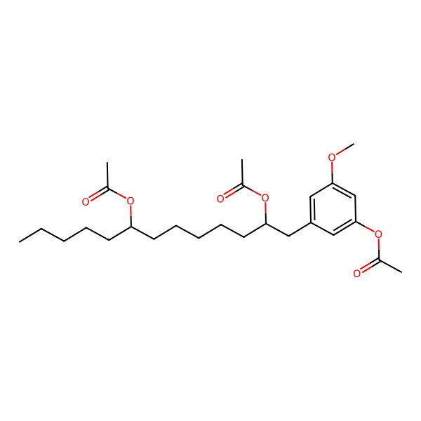 2D Structure of [3-(2,8-Diacetyloxytridecyl)-5-methoxyphenyl] acetate