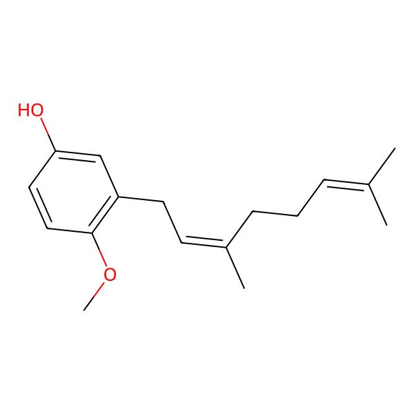 2D Structure of 3-[(2E)-3,7-dimethylocta-2,6-dienyl]-4-methoxyphenol