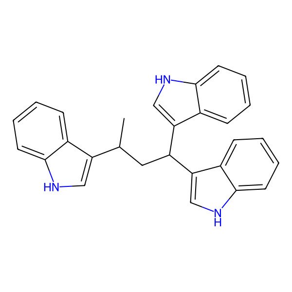2D Structure of 3-[(2R)-4,4-bis(1H-indol-3-yl)butan-2-yl]-1H-indole