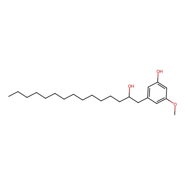 2D Structure of 3-[(2S)-2-hydroxypentadecyl]-5-methoxyphenol