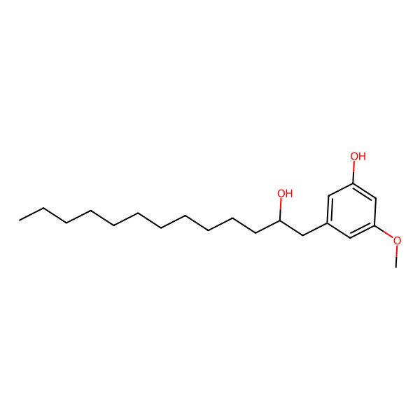 2D Structure of 3-[(2S)-2-hydroxytridecyl]-5-methoxyphenol