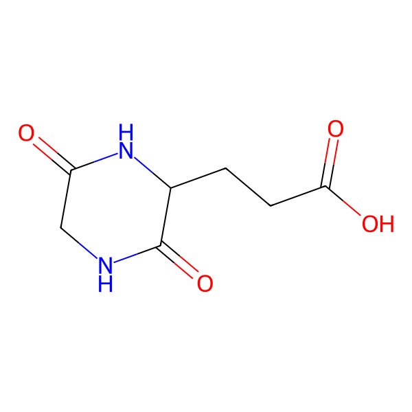 2D Structure of 3-[(2S)-3,6-dioxopiperazin-2-yl]propanoic Acid