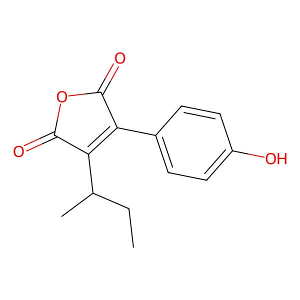 2D Structure of 3-[(2S)-butan-2-yl]-4-(4-hydroxyphenyl)furan-2,5-dione