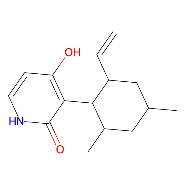 2D Structure of 3-[(2S,4R,6S)-2-ethenyl-4,6-dimethylcyclohexyl]-4-hydroxy-1H-pyridin-2-one