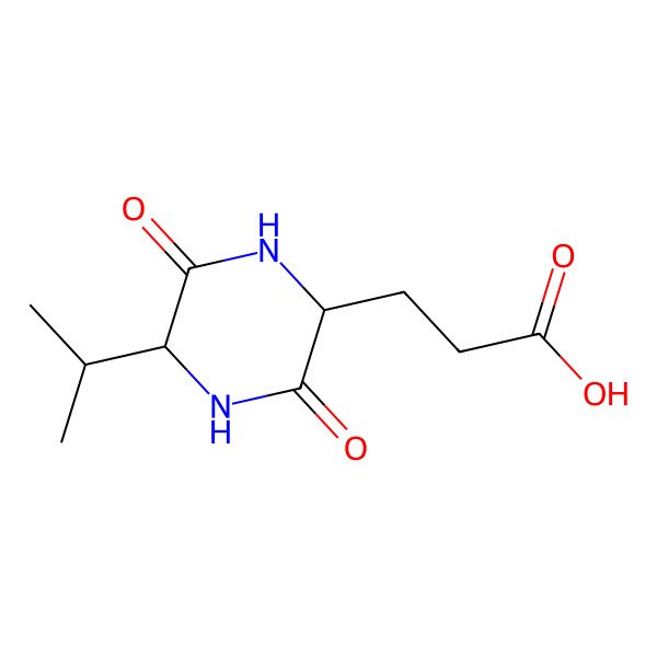 2D Structure of 3-[(2S,5S)-3,6-dioxo-5-propan-2-ylpiperazin-2-yl]propanoic acid