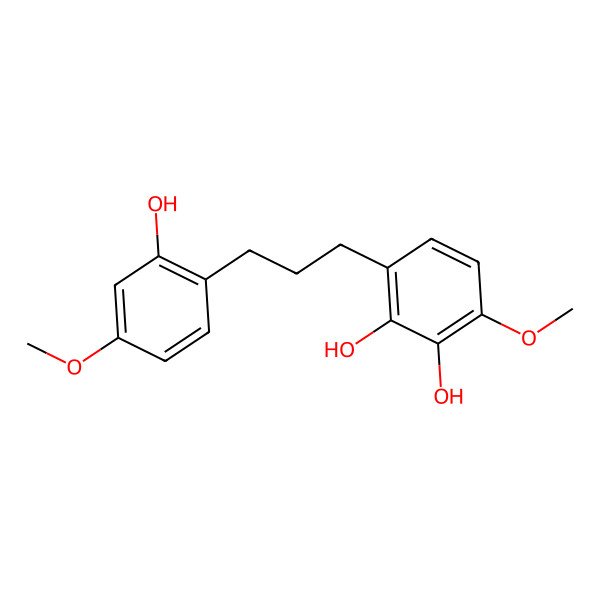 2D Structure of 3-[3-(2-Hydroxy-4-methoxyphenyl)propyl]-6-methoxybenzene-1,2-diol