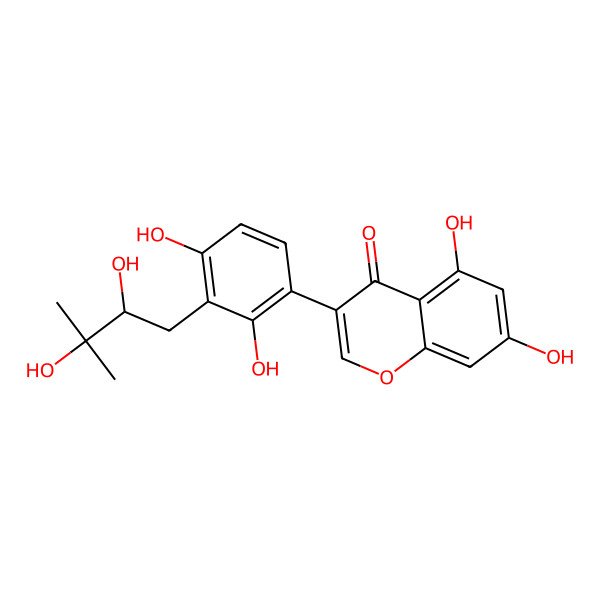 2D Structure of 3-[3-(2,3-Dihydroxy-3-methylbutyl)-2,4-dihydroxyphenyl]-5,7-dihydroxychromen-4-one