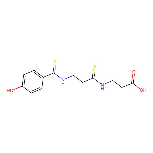 2D Structure of 3-[3-[(4-Hydroxybenzenecarbothioyl)amino]propanethioylamino]propanoic acid