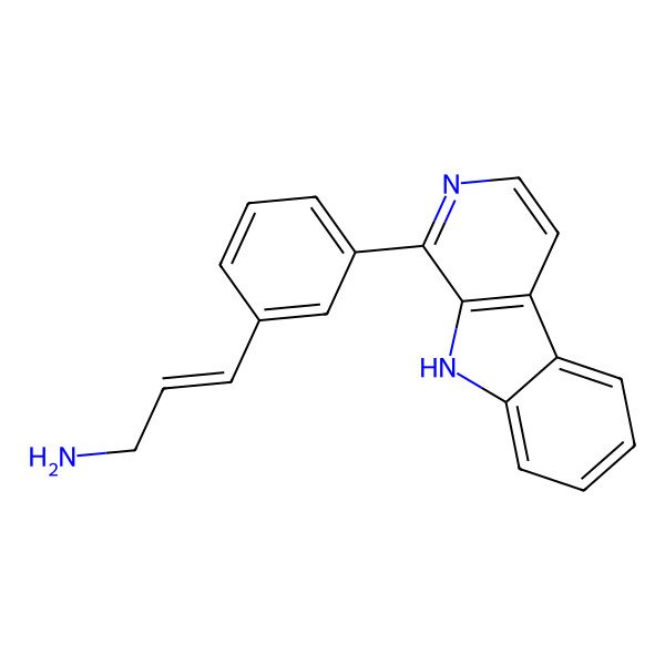 2D Structure of 3-[3-(9H-pyrido[3,4-b]indol-1-yl)phenyl]prop-2-en-1-amine