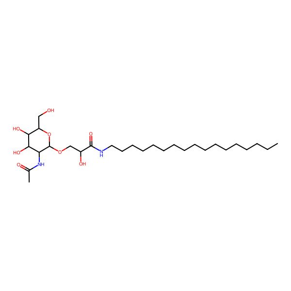 2D Structure of 3-[3-acetamido-4,5-dihydroxy-6-(hydroxymethyl)oxan-2-yl]oxy-N-heptadecyl-2-hydroxypropanamide