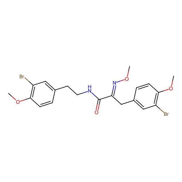 2D Structure of 3-(3-bromo-4-methoxyphenyl)-N-[2-(3-bromo-4-methoxyphenyl)ethyl]-2-methoxyiminopropanamide