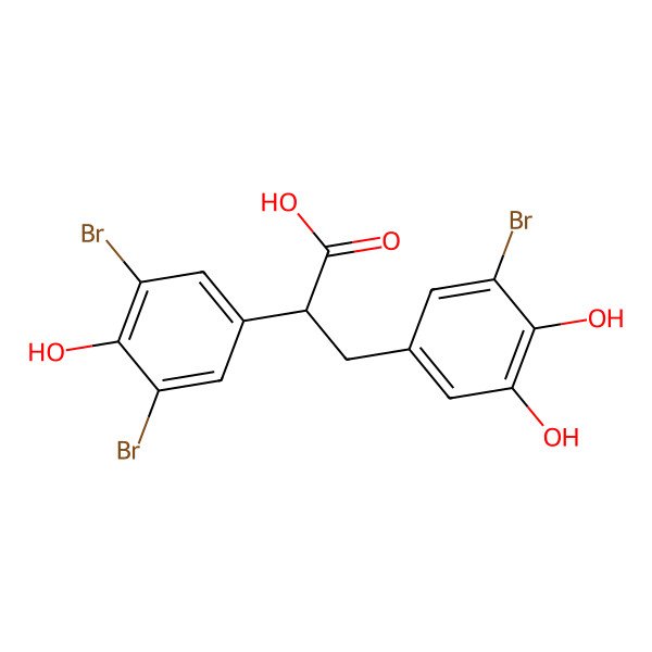 2D Structure of 3-(3-Bromo-4,5-Dihydroxyphenyl)-2-(3,5-Dibromo-4-Hydroxyphenyl)Propanoic Acid