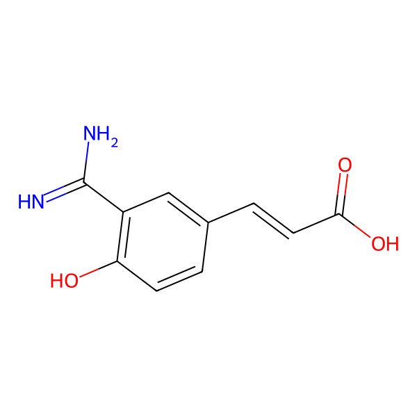 2D Structure of 3-(3-Carbamimidoyl-4-hydroxyphenyl)prop-2-enoic acid 2D Structure of 3-(3-Carbamimidoyl-4-hydroxyphenyl)prop-2-enoic acid