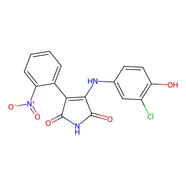 2D Structure of 3-(3-chloro-4-hydroxyphenylamino)-4-(4-nitrophenyl)-1H-pyrrole-2,5-dione