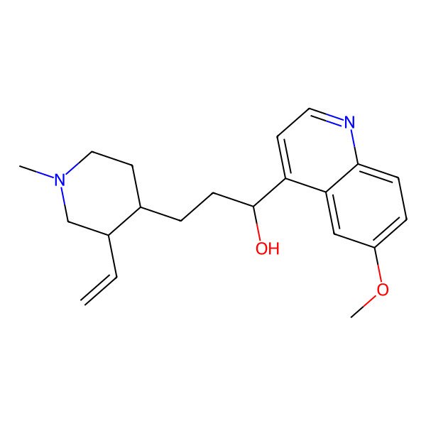 2D Structure of 3-(3-Ethenyl-1-methylpiperidin-4-yl)-1-(6-methoxyquinolin-4-yl)propan-1-ol
