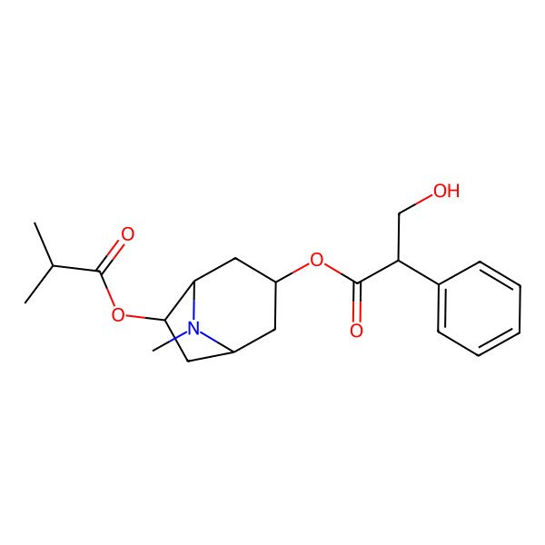 2D Structure of [3-(3-Hydroxy-2-phenylpropanoyl)oxy-8-methyl-8-azabicyclo[3.2.1]octan-6-yl] 2-methylpropanoate