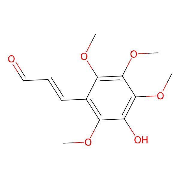 2D Structure of 3-(3-Hydroxy-2,4,5,6-tetramethoxyphenyl)prop-2-enal