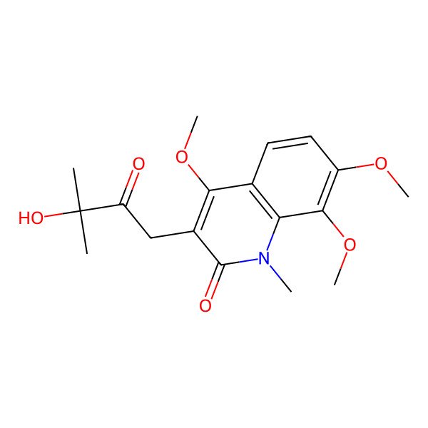 2D Structure of 3-(3-Hydroxy-3-methyl-2-oxobutyl)-4,7,8-trimethoxy-1-methylquinolin-2-one