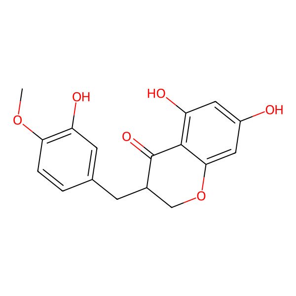 2D Structure of 3-(3-Hydroxy-4-methoxybenzyl)-5,7-dihydroxychroman-4-one