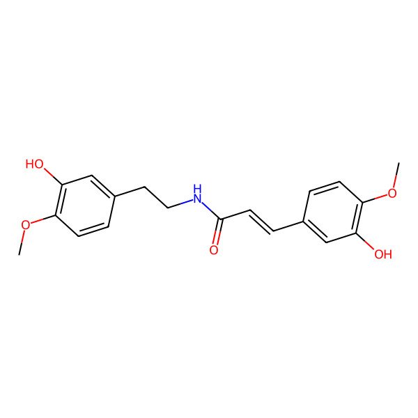 2D Structure of 3-(3-hydroxy-4-methoxyphenyl)-N-[2-(3-hydroxy-4-methoxyphenyl)ethyl]prop-2-enamide