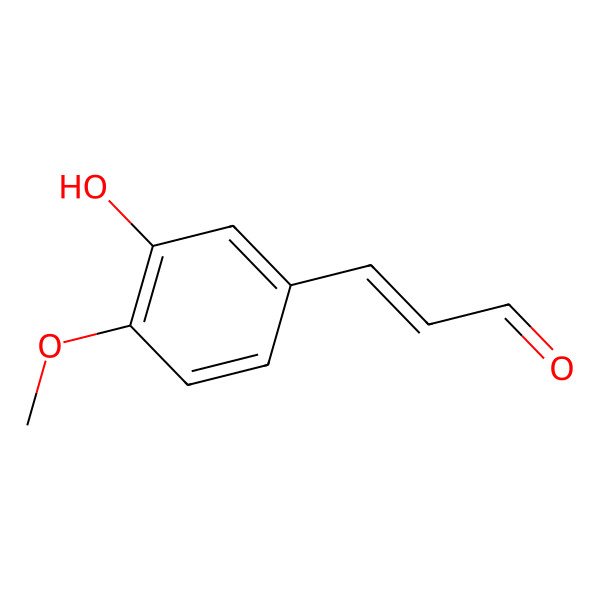 2D Structure of 3-(3-Hydroxy-4-methoxyphenyl)prop-2-enal 2D Structure of 3-(3-Hydroxy-4-methoxyphenyl)prop-2-enal