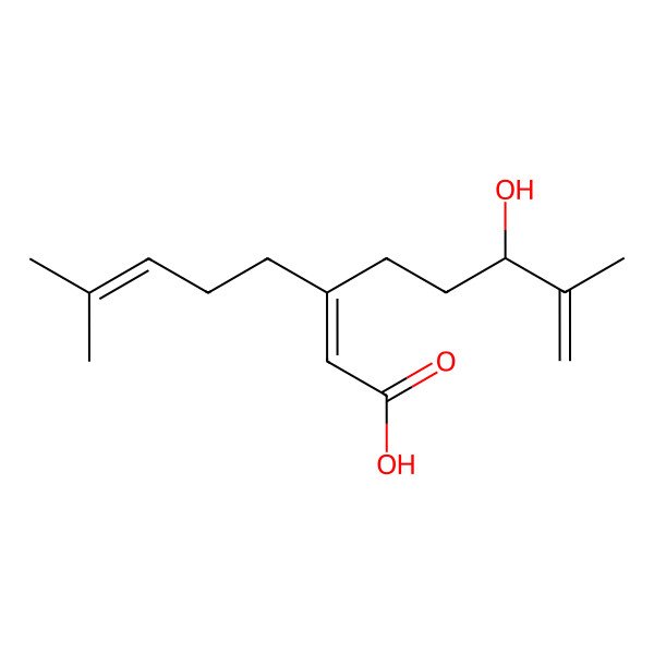 2D Structure of 3-(3-Hydroxy-4-methylpent-4-enyl)-7-methylocta-2,6-dienoic acid