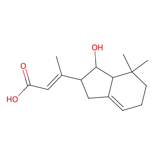 2D Structure of 3-(3-Hydroxy-4,4-dimethyl-1,2,3,3a,5,6-hexahydroinden-2-yl)but-2-enoic acid