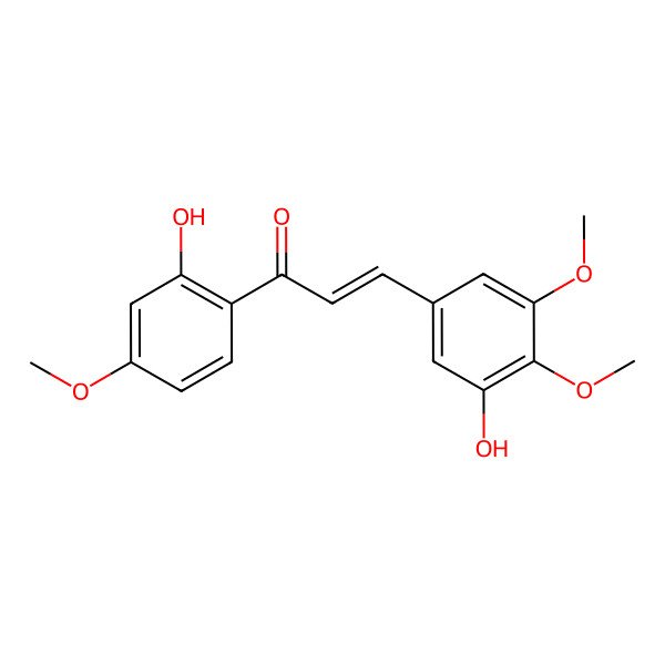 2D Structure of 3-(3-Hydroxy-4,5-dimethoxyphenyl)-1-(2-hydroxy-4-methoxyphenyl)prop-2-en-1-one