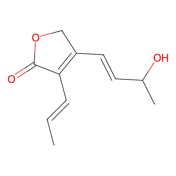 2D Structure of 3-(3-hydroxybut-1-enyl)-4-prop-1-enyl-2H-furan-5-one