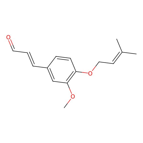 2D Structure of 3-{3-Methoxy-4-[(3-methylbut-2-en-1-yl)oxy]phenyl}prop-2-en-1-one