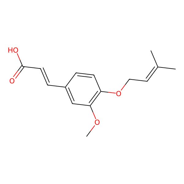 2D Structure of 3-[3-Methoxy-4-(3-methylbut-2-enoxy)phenyl]prop-2-enoic acid