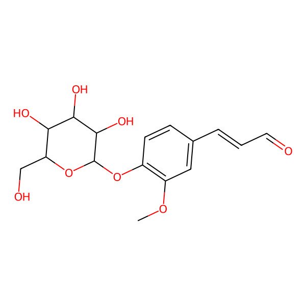 2D Structure of 3-[3-Methoxy-4-[3,4,5-trihydroxy-6-(hydroxymethyl)oxan-2-yl]oxyphenyl]prop-2-enal