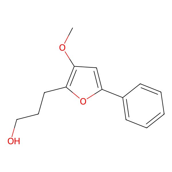 2D Structure of 3-(3-Methoxy-5-phenylfuran-2-yl)propan-1-ol