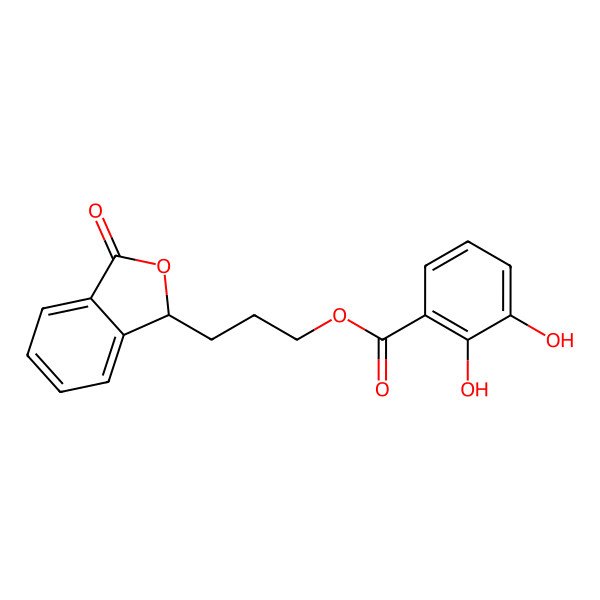2D Structure of 3-(3-oxo-1H-2-benzofuran-1-yl)propyl 2,3-dihydroxybenzoate