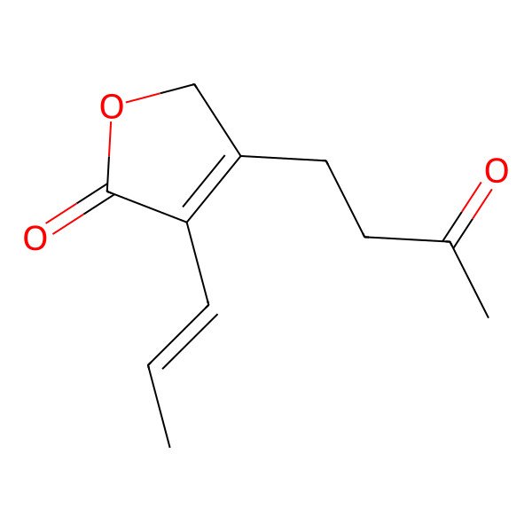 2D Structure of 3-(3-oxobutyl)-4-prop-1-enyl-2H-furan-5-one