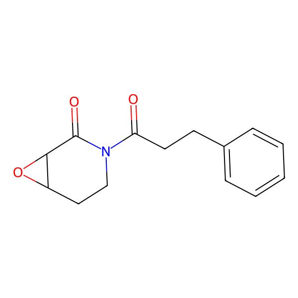2D Structure of 3-(3-Phenylpropanoyl)-7-oxa-3-azabicyclo[4.1.0]heptan-2-one
