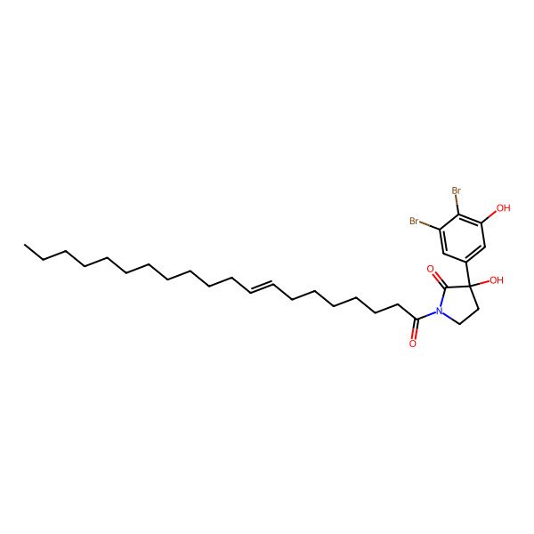 2D Structure of 3-(3,4-Dibromo-5-hydroxyphenyl)-3-hydroxy-1-icos-8-enoylpyrrolidin-2-one