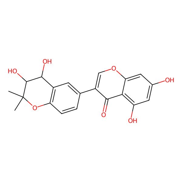 2D Structure of 3-(3,4-Dihydroxy-2,2-dimethyl-3,4-dihydrochromen-6-yl)-5,7-dihydroxychromen-4-one