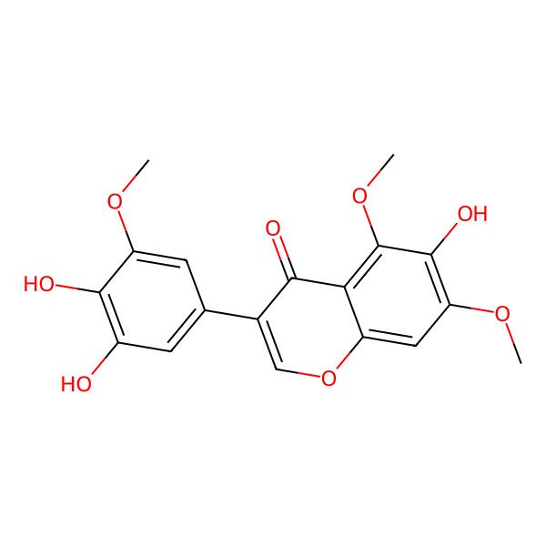 2D Structure of 3-(3,4-Dihydroxy-5-methoxyphenyl)-6-hydroxy-5,7-dimethoxychromen-4-one
