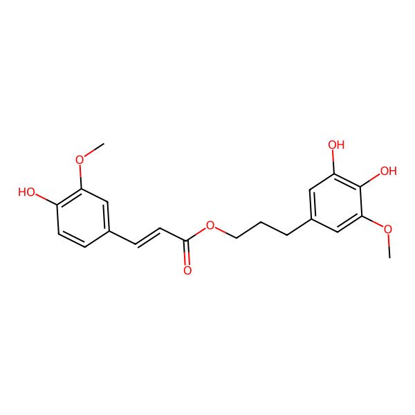 2D Structure of 3-(3,4-dihydroxy-5-methoxyphenyl)propyl (E)-3-(4-hydroxy-3-methoxyphenyl)prop-2-enoate