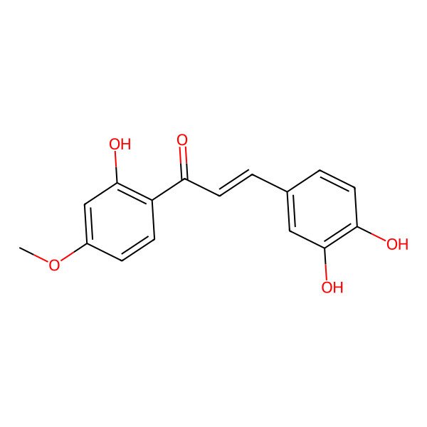 2D Structure of 3-(3,4-Dihydroxyphenyl)-1-(2-hydroxy-4-methoxyphenyl)prop-2-en-1-one