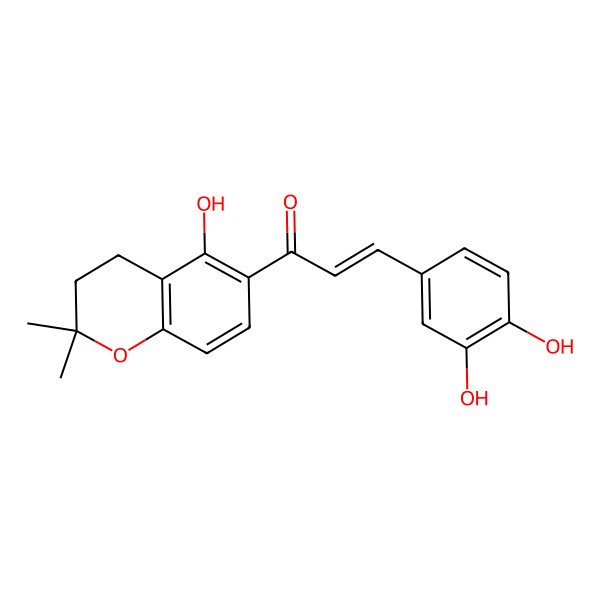 2D Structure of 3-(3,4-Dihydroxyphenyl)-1-(5-hydroxy-2,2-dimethyl-3,4-dihydrochromen-6-yl)prop-2-en-1-one