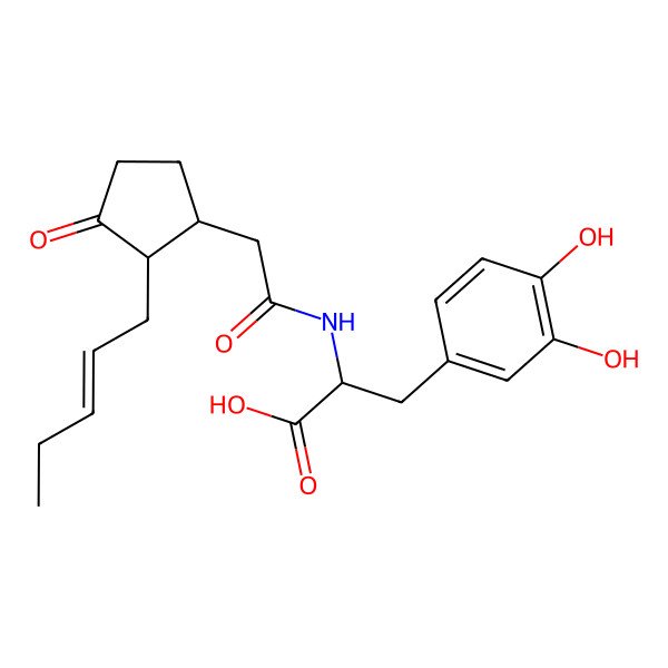 2D Structure of 3-(3,4-Dihydroxyphenyl)-2-[[2-(3-oxo-2-pent-2-enylcyclopentyl)acetyl]amino]propanoic acid