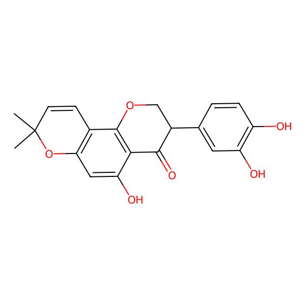 2D Structure of 3-(3,4-Dihydroxyphenyl)-5-hydroxy-8,8-dimethyl-2,3-dihydropyrano[2,3-h]chromen-4-one