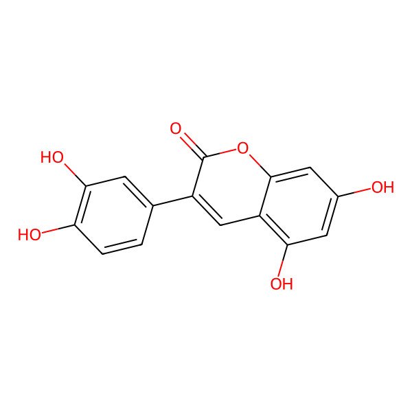 2D Structure of 3-(3,4-Dihydroxyphenyl)-5,7-dihydroxychromen-2-one