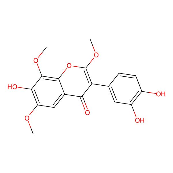 2D Structure of 3-(3,4-Dihydroxyphenyl)-7-hydroxy-2,6,8-trimethoxychromen-4-one 2D Structure of 3-(3,4-Dihydroxyphenyl)-7-hydroxy-2,6,8-trimethoxychromen-4-one