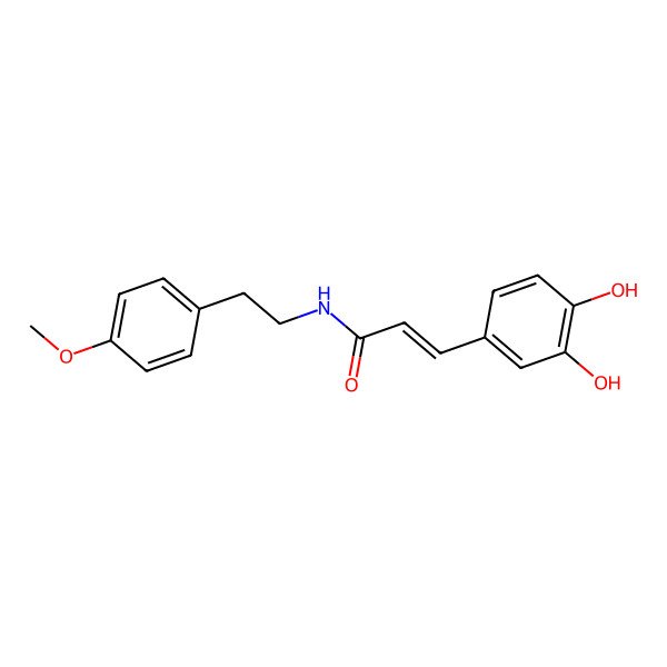 2D Structure of 3-(3,4-dihydroxyphenyl)-N-[2-(4-methoxyphenyl)ethyl]prop-2-enamide